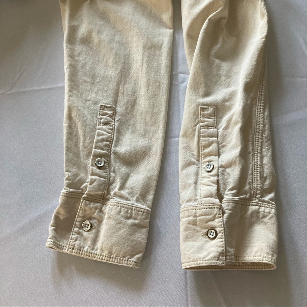 Madewell Beige Button Down Oversized Pockets Top … - image 6